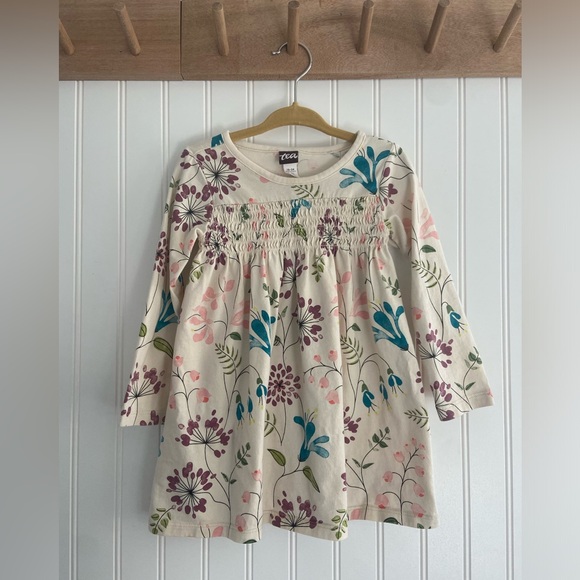 Tea Collection Long Sleeve Smocked Floral Cottagecore Cotton Dress 18-24 months - Picture 1 of 8